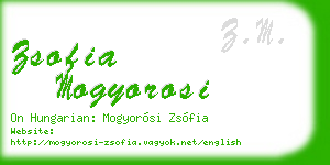 zsofia mogyorosi business card